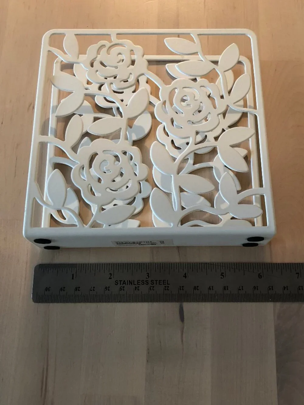 IKEA LIKSIDIG White Napkin Holder - Floral Motifs - 6